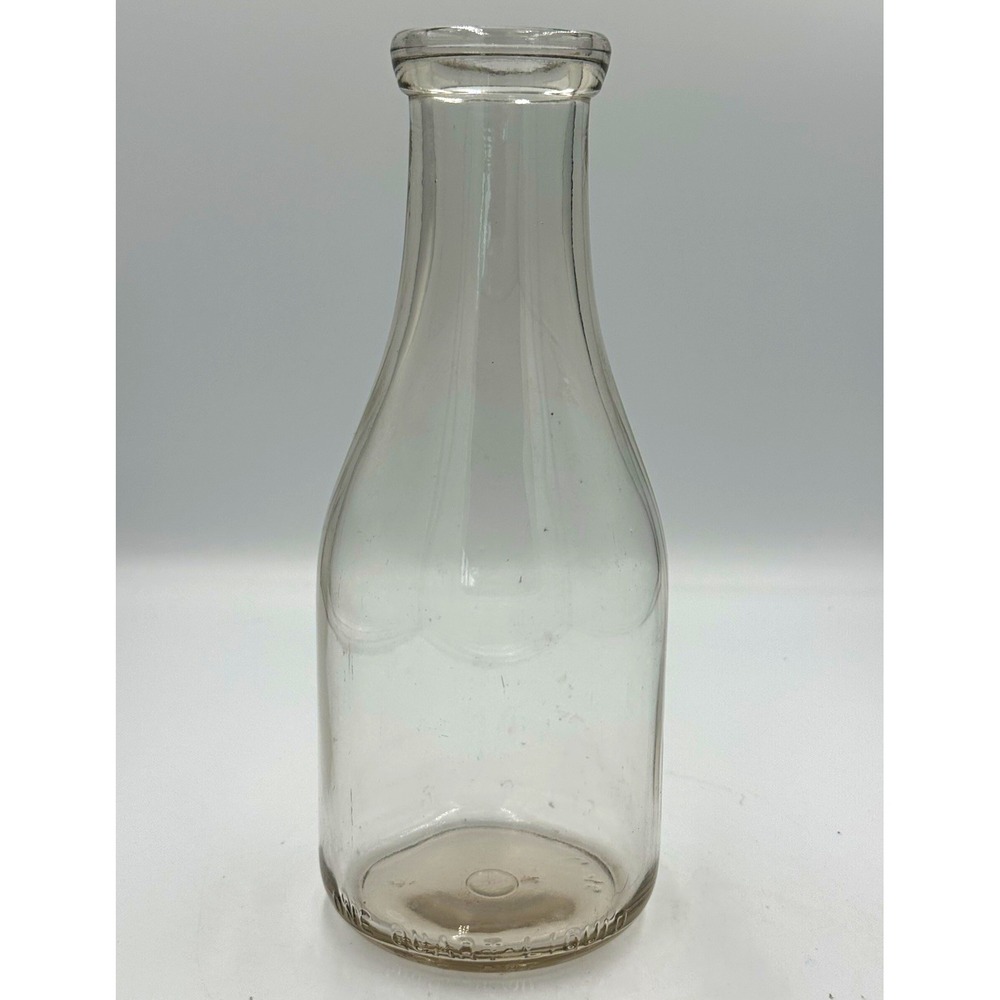 Clear Glass ONE QUART Milk Bottle Embossed Collectible Dairy Quart Bottle